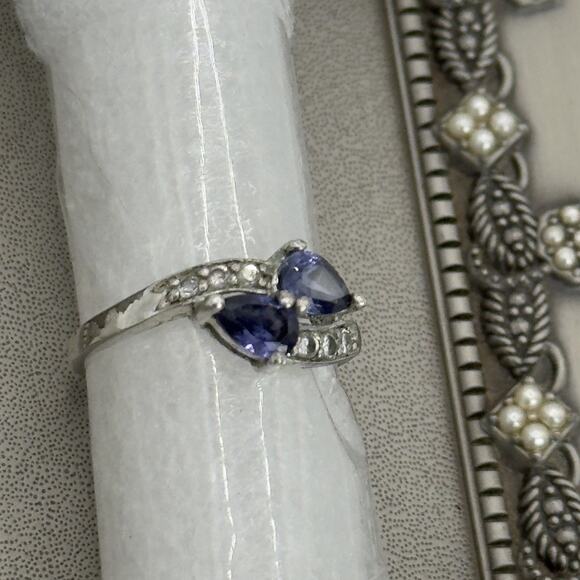 Purple Amethyst Ring In 925 Sterling Silver Size 7 with other stones. Vintage. - Picture 11 of 11